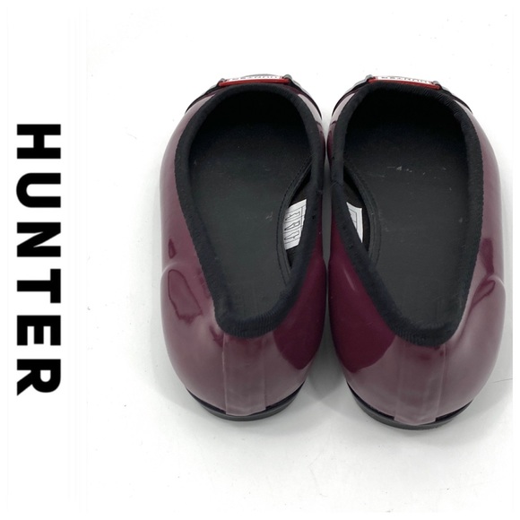 💕SALE💕 Hunter Burgundy Black Flats - Picture 3 of 8